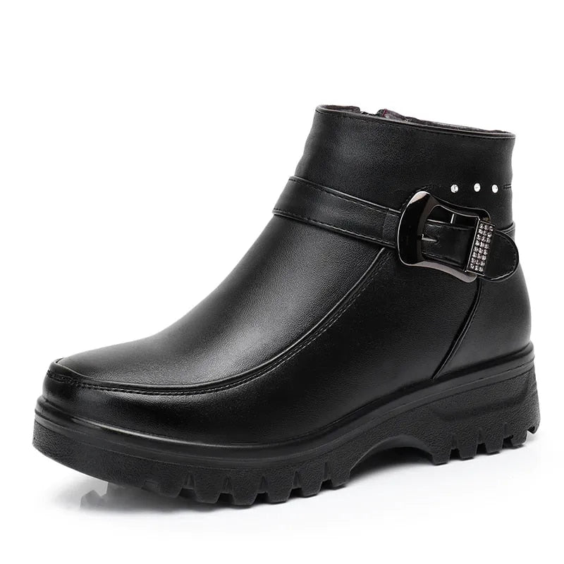 ⏰Promotion - 70% OFF🔥Orthopedic Women Ankle Boots Arch Support Warm Waterproof Genuine Leather Fashion- Proven Plantar Fasciitis, Foot and Heel Pain Relief