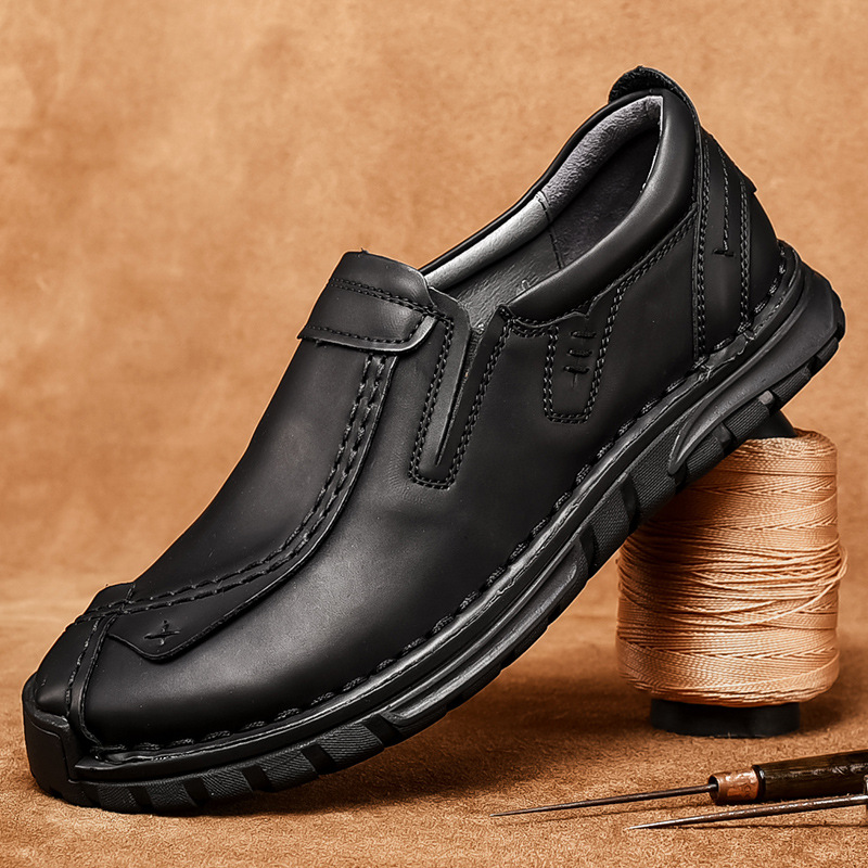 🔥Limited Time Offer 70% OFF🔥Men's Comfortable Lightweight Leather Stitched Walking Shoes - Podiatrist Approved Style Recommended
