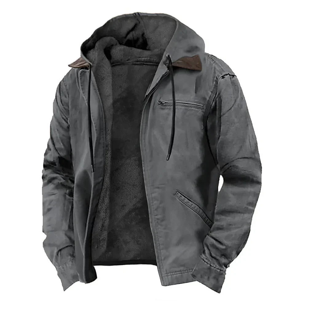 Men's Casual Fleece Hooded Jacket