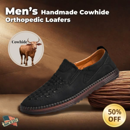 Last day 50% off 🔥Men's genuine leather lightweight breathable casual orthopedic loafers - Breathable And Dry For Healthy Feet
