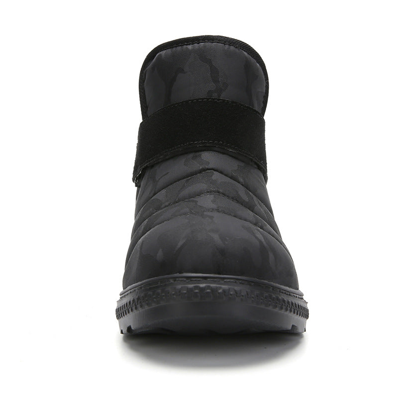 (⏰Limited Time 70% Discount Event) Men's 2024 Winter New Warm Waterproof Non-Slip Puncture-Resistant Velcro Slip-On Snow Boots Ankle Support Orthopedic Wide Toe Arch Support Cotton Shoes