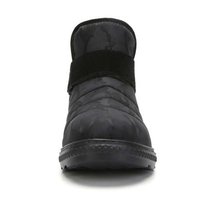(⏰Limited Time 70% Discount Event) Men's 2024 Winter New Warm Waterproof Non-Slip Puncture-Resistant Velcro Slip-On Snow Boots Ankle Support Orthopedic Wide Toe Arch Support Cotton Shoes