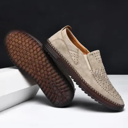 Last day 50% off 🔥Men's genuine leather lightweight breathable casual orthopedic loafers - Breathable And Dry For Healthy Feet