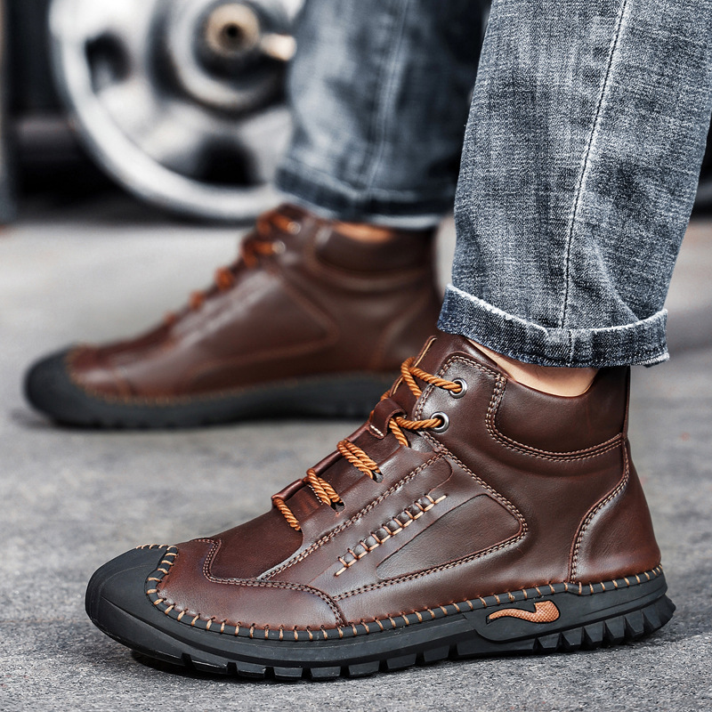 (🎅🎁CHRISTMAS SALE - 70% OFF)-Stitched Hand-Sewn Cowhide Medical Shoes - Increase Muscle Relaxation