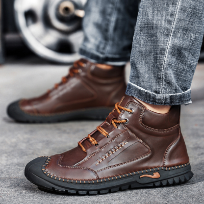 (🎅🎁CHRISTMAS SALE - 70% OFF)-Stitched Hand-Sewn Cowhide Medical Shoes - Increase Muscle Relaxation