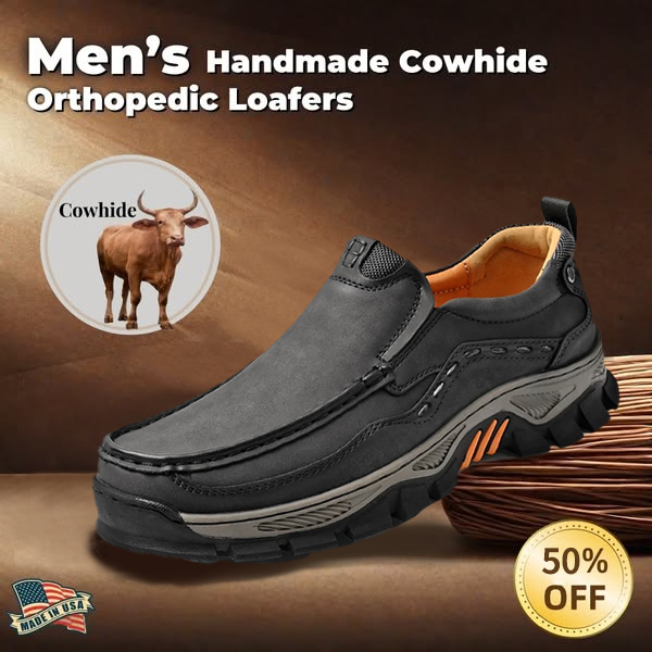 ⏰50% OFF !!!⏱️ Promotion!! 🔥 Men's Handcrafted Wide Toe Loafers | Arch Support Leather Shoes