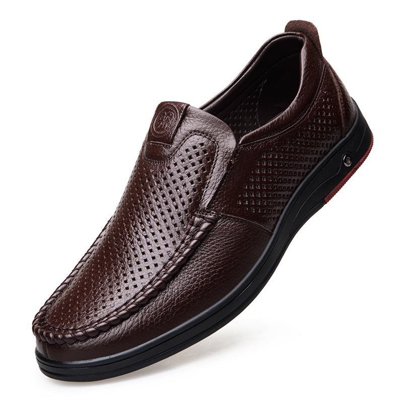🎁Big Sale Up To 50% OFF🔥Men's Genuine Leather Soft Insole Casual Business Slip On Loafers
