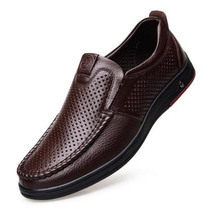 🎁Big Sale Up To 50% OFF🔥Men's Genuine Leather Soft Insole Casual Business Slip On Loafers
