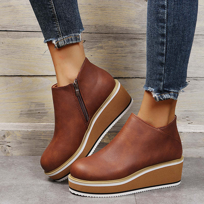 ⏰Promotion - 70% OFF🔥Womens Platform Wedge Ankle Orthopedic Boots - Proven Plantar Fasciitis, Foot and Heel Pain Relief