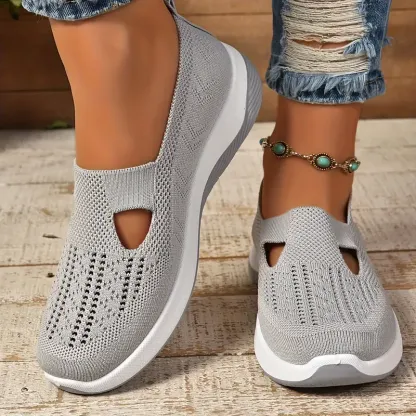 🔥Last Day Promotion 70% OFF⏰ Women's comfortable breathable knitted sneakers - Proven Plantar Fasciitis, Foot and Heel Pain Relief