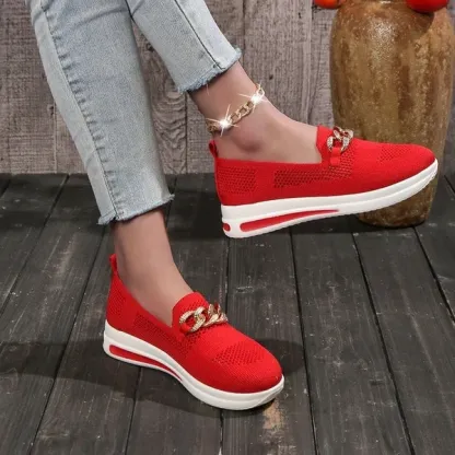 🔥Last Day 50% OFF ⏰Women's Woven Breathable Casual Wedge Sneakers - Proven Plantar Fasciitis, Foot and Heel Pain Relief