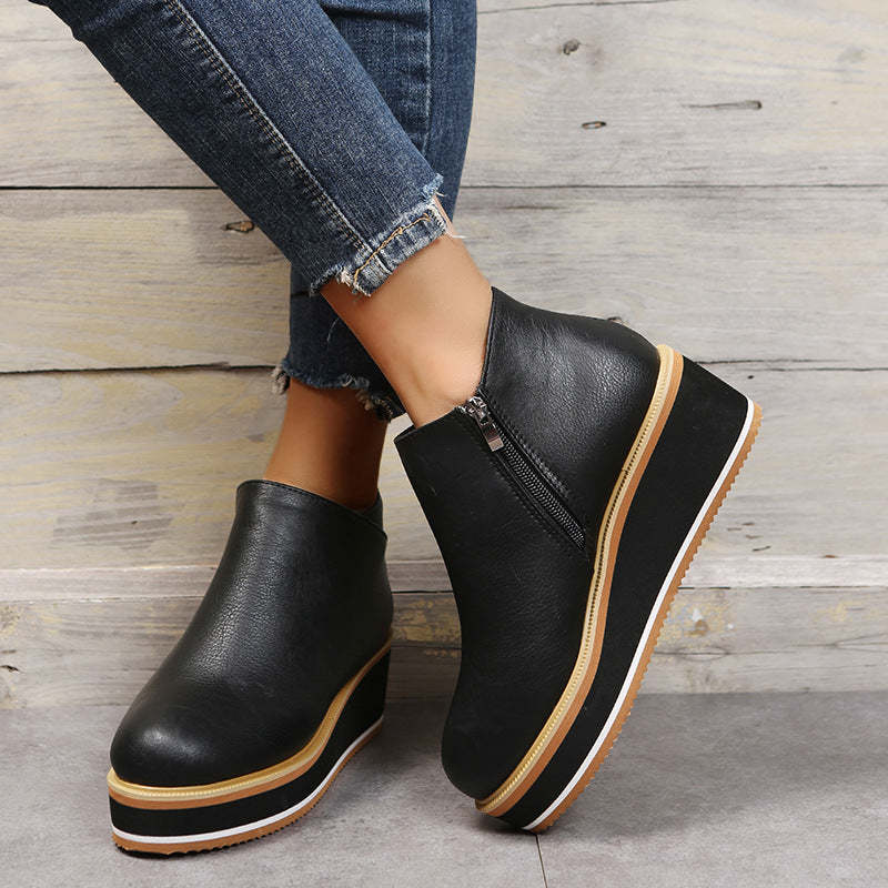 ⏰Promotion - 70% OFF🔥Womens Platform Wedge Ankle Orthopedic Boots - Proven Plantar Fasciitis, Foot and Heel Pain Relief