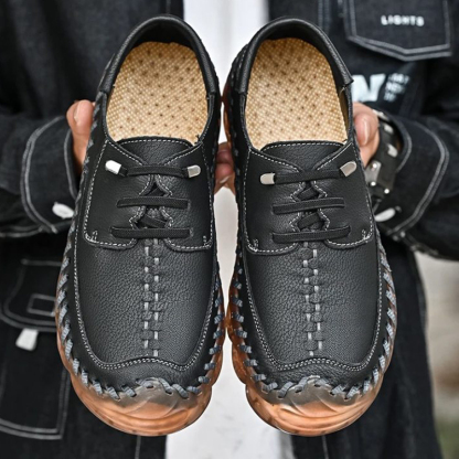 🔥Limited Time Offer 70% OFF🔥Men's Genuine Leather Rubber Sole Slip-On Orthopedic Shoes - Podiatrist Approved Style Recommended