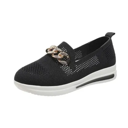 🔥Last Day 50% OFF ⏰Women's Woven Breathable Casual Wedge Sneakers - Proven Plantar Fasciitis, Foot and Heel Pain Relief