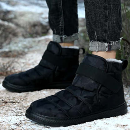 (⏰Limited Time 70% Discount Event) Men's 2024 Winter New Warm Waterproof Non-Slip Puncture-Resistant Velcro Slip-On Snow Boots Ankle Support Orthopedic Wide Toe Arch Support Cotton Shoes