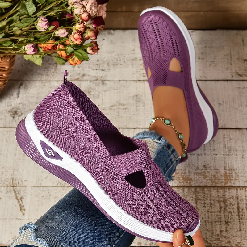 🔥Last Day Promotion 70% OFF⏰ Women's comfortable breathable knitted sneakers - Proven Plantar Fasciitis, Foot and Heel Pain Relief