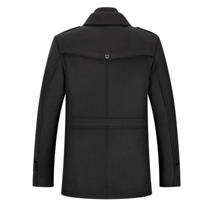 Autumn Winter Men's Wool Coat Cold Men Woolen Overcoat Double Collar Casual