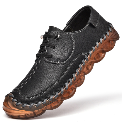 🔥Limited Time Offer 70% OFF🔥Men's Genuine Leather Rubber Sole Slip-On Orthopedic Shoes - Podiatrist Approved Style Recommended