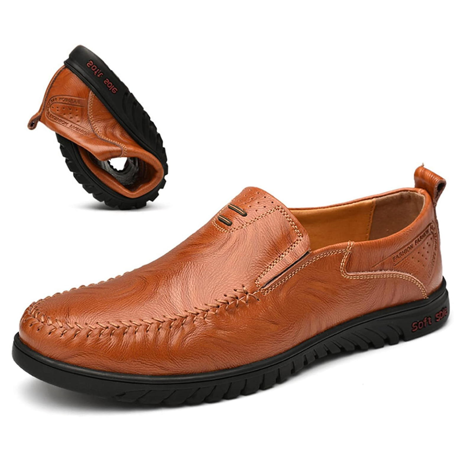 🔥🚀 Hot Sale! Limited Stock! 🌟👟💥Men's Banquet Office Lightweight Design Soft-sole Slip-on Leather Penny Loafers - Proven Plantar Fasciitis, Foot and Heel Pain Relief