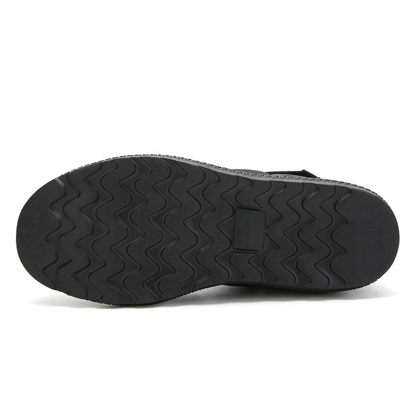 (⏰Limited Time 70% Discount Event) Men's 2024 Winter New Warm Waterproof Non-Slip Puncture-Resistant Velcro Slip-On Snow Boots Ankle Support Orthopedic Wide Toe Arch Support Cotton Shoes