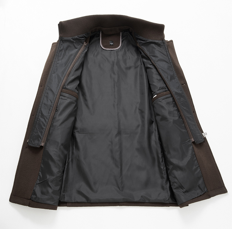 Autumn Winter Men's Wool Coat Cold Men Woolen Overcoat Double Collar Casual