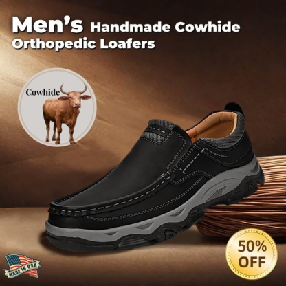 🔥Hot Sale! 50% OFF 🔥Men's Comfortable Arch Support Orthopedic Leather Loafers - Improved Posture For Pain Relief