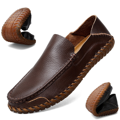 🔥Last Day 70% OFF ⏰Men's Genuine Leather  Comfortable Lightweight Non-Slip Orthopedic Shoes - Proven Plantar Fasciitis, Foot and Heel Pain Relief