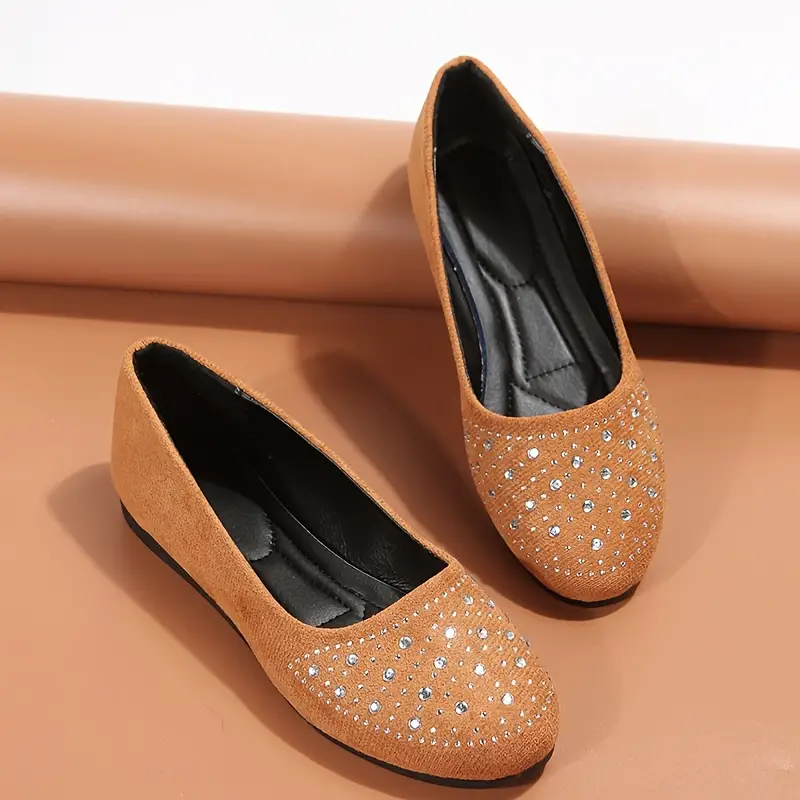 🔥Last Day 50% OFF ⏰Women's Flats Plus Size Flat Heel Round Toe Suede Loafer- Proven Plantar Fasciitis, Foot and Heel Pain Relief