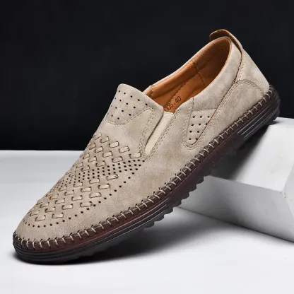 Last day 50% off 🔥Men's genuine leather lightweight breathable casual orthopedic loafers - Breathable And Dry For Healthy Feet