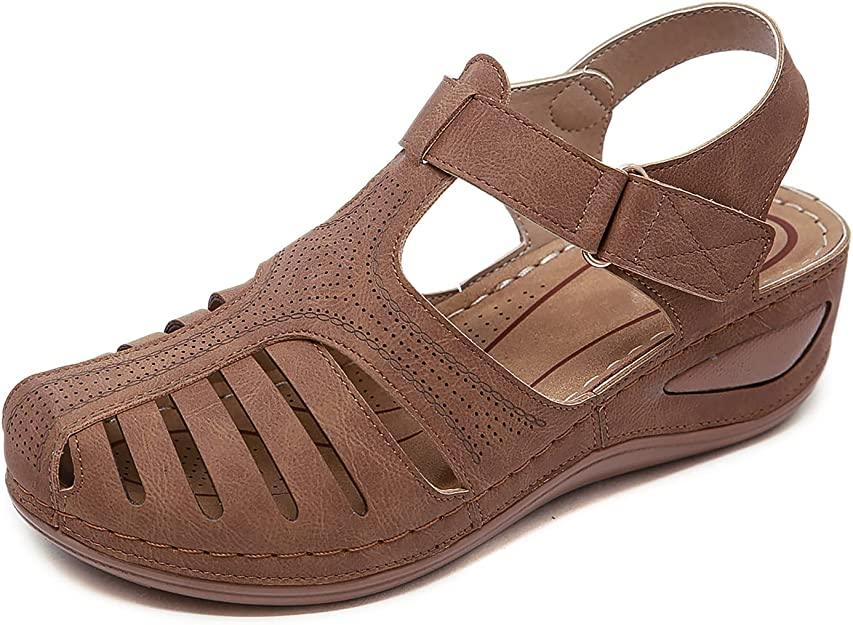 🌸🎉Hot Sale 50% OFF✨⏳Hollow Closed Toe Orthopedic Sandal For Women - Improve Posture and Get Rid of Painless Walking and Standing