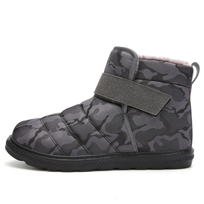 (⏰Limited Time 70% Discount Event) Men's 2024 Winter New Warm Waterproof Non-Slip Puncture-Resistant Velcro Slip-On Snow Boots Ankle Support Orthopedic Wide Toe Arch Support Cotton Shoes