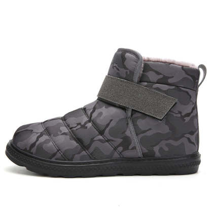 (⏰Limited Time 70% Discount Event) Men's 2024 Winter New Warm Waterproof Non-Slip Puncture-Resistant Velcro Slip-On Snow Boots Ankle Support Orthopedic Wide Toe Arch Support Cotton Shoes