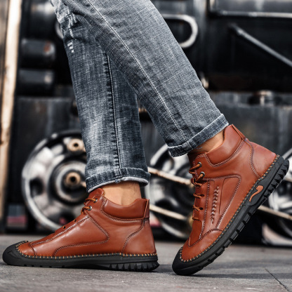 (🎅🎁CHRISTMAS SALE - 70% OFF)-Stitched Hand-Sewn Cowhide Medical Shoes - Increase Muscle Relaxation