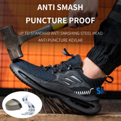 Dallader Men Steel Toe Work Safety Shoes - Effective Arch Support