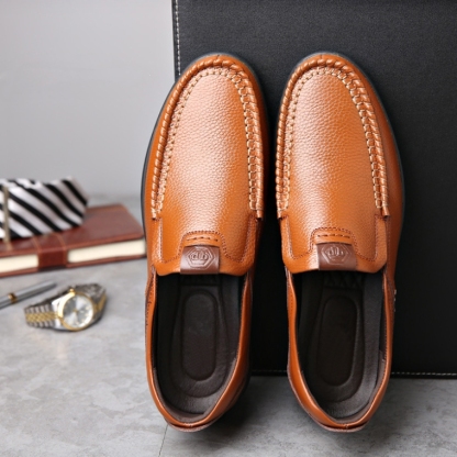 🎁Big Sale Up To 50% OFF🔥Men's Genuine Leather Soft Insole Casual Business Slip On Loafers