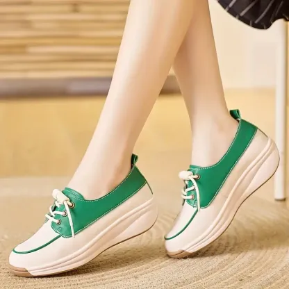 🎁Hot Sale 50% OFF⏳Women's Chic White Slip-On Loafers with Thick Sole - Proven Plantar Fasciitis, Foot and Heel Pain Relief