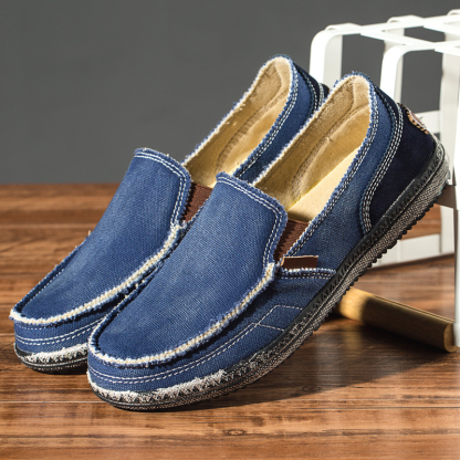 ⏰Promotion - 70% OFF🔥Men's  Canvas Slip on Loafers Leisure  Shoes - Proven Plantar Fasciitis, Foot and Heel Pain Relief