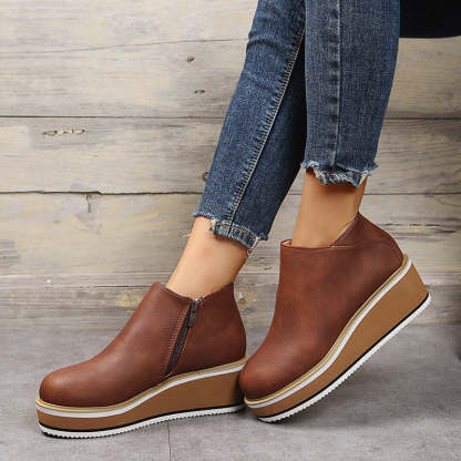 ⏰Promotion - 70% OFF🔥Womens Platform Wedge Ankle Orthopedic Boots - Proven Plantar Fasciitis, Foot and Heel Pain Relief