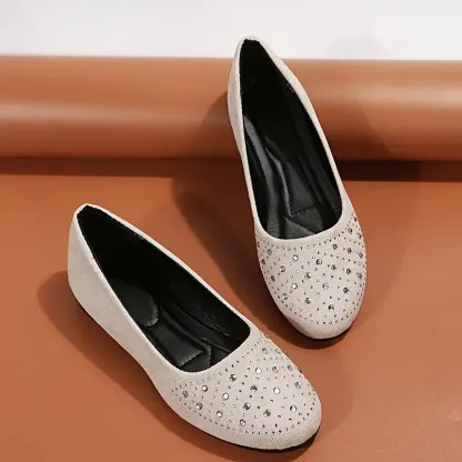 🔥Last Day 50% OFF ⏰Women's Flats Plus Size Flat Heel Round Toe Suede Loafer- Proven Plantar Fasciitis, Foot and Heel Pain Relief
