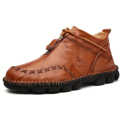 🔥On This Week Sale 70% OFF🔥Men's Orthopedic Non-Slip Comfy Casual Genuine Leather Ankle Boots-Improve Posture and Get Rid of Painless Walking and Standing