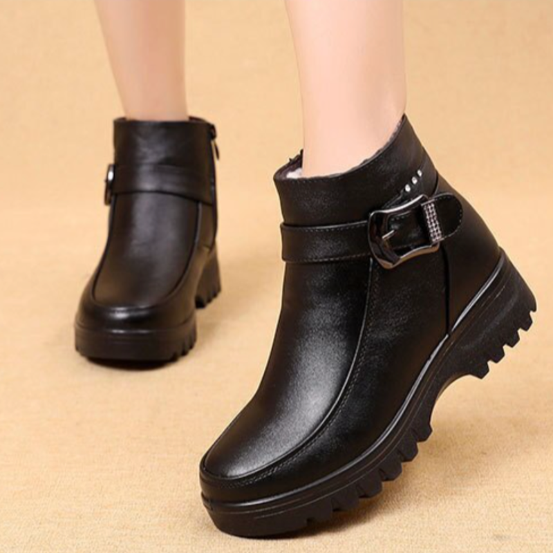⏰Promotion - 70% OFF🔥Orthopedic Women Ankle Boots Arch Support Warm Waterproof Genuine Leather Fashion- Proven Plantar Fasciitis, Foot and Heel Pain Relief