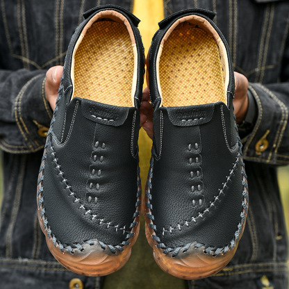 ⏰Big Sale Up To 70%🔥Men Lightweight Non-slip Handmade Shoes Orthopedic Leather Shoes - Relaxes Muscles And Relieves Fatigue
