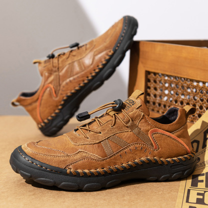 ⏰Last Day! 70% OFF 🔥  StrideCrafts Men's Leather Loafers - Arch Support & Wide Fit Slip-Ons