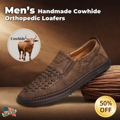 Last day 50% off 🔥Men's genuine leather lightweight breathable casual orthopedic loafers - Breathable And Dry For Healthy Feet
