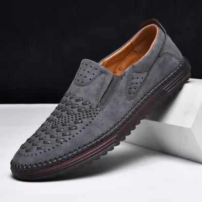 Last day 50% off 🔥Men's genuine leather lightweight breathable casual orthopedic loafers - Breathable And Dry For Healthy Feet