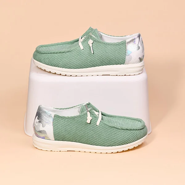 🎁Spring Sale 50% OFF⏳Women Lace Up Design Casual Corduroy Sneakers - Proven Plantar Fasciitis, Foot and Heel Pain Relief