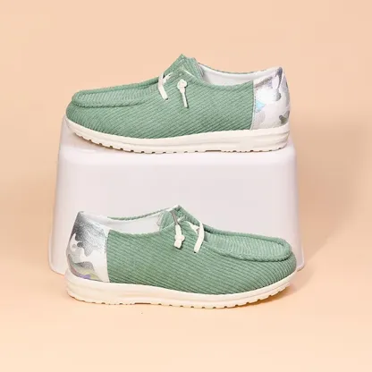 🎁Spring Sale 50% OFF⏳Women Lace Up Design Casual Corduroy Sneakers - Proven Plantar Fasciitis, Foot and Heel Pain Relief