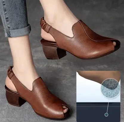 🔥Last Day 50% OFF ⏰Soft-Soled Retro Leather Fish Mouth Women's Shoes - Proven Plantar Fasciitis, Foot and Heel Pain Relief