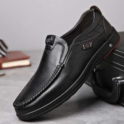 🎁Big Sale Up To 50% OFF🔥Men's Genuine Leather Soft Insole Casual Business Slip On Loafers