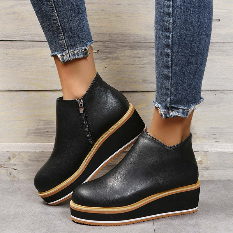 ⏰Promotion - 70% OFF🔥Womens Platform Wedge Ankle Orthopedic Boots - Proven Plantar Fasciitis, Foot and Heel Pain Relief